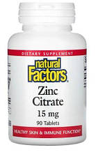 Natural Factors Zinc Citrate 15 mg 90 Tabs