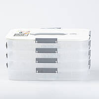 Контейнер для заморожування та зберігання продуктів 4-ярусний у холодильнику 16.5 см Білий