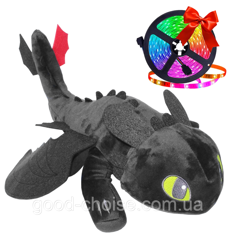 Іграшка на машину дракон + Подарунок LED стрічка 5м RGB 3528 / Іграшка в машину беззубик / Іграшка дракон
