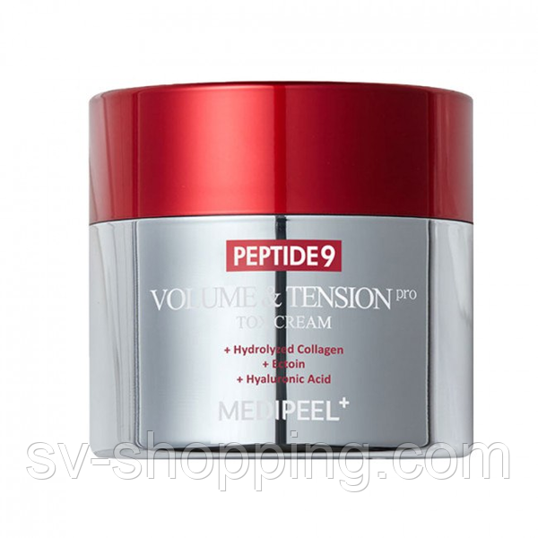 MEDI PEEL PEPTIDE 9 VOLUME AND TENSION TOX CREAM PRO Антивіковий крем на основі волюфіліну та пептидів, 50мл