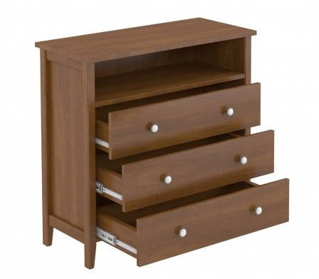 Комод на 3 шухляди з відкритою поличкою Геліос Мікс меблі, колір горіх, фото 1
