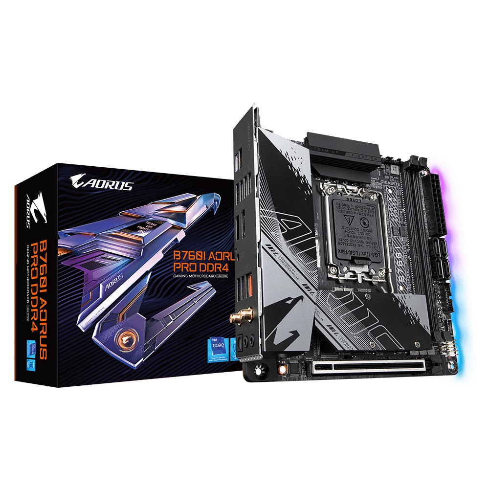 Ігрова материнська плата Gigabyte B760I Aorus Pro, DDR4, Socket 1700, Mini-ITX, PCIe 4.0, Wi-Fi 6