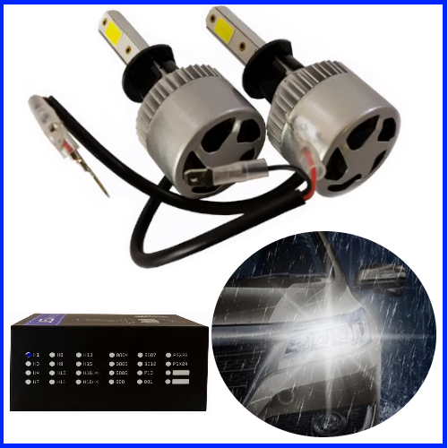 Світлодіодні LED лампи в фару авто H1 12V-24V S2 6500K 8000L активне охолодження