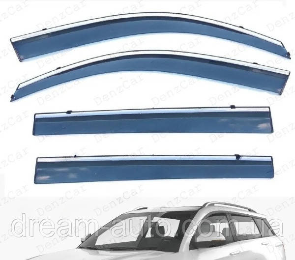 Дефлектори вікон Great Wall Haval H6 2021 з хром молдингом