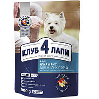 Сухий корм для собак малих порід Adult Small Breeds Lamb and Rice з ягням і рисом 900 г Клуб 4 лапи