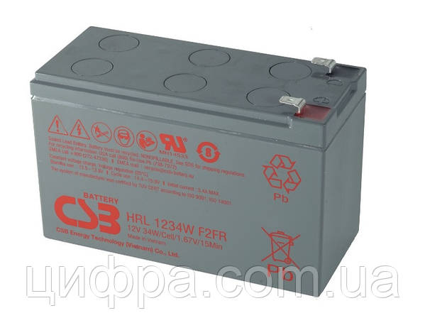Акумуляторна батарея CSB HRL 1234W F2FR 12V 9Ah, фото 1