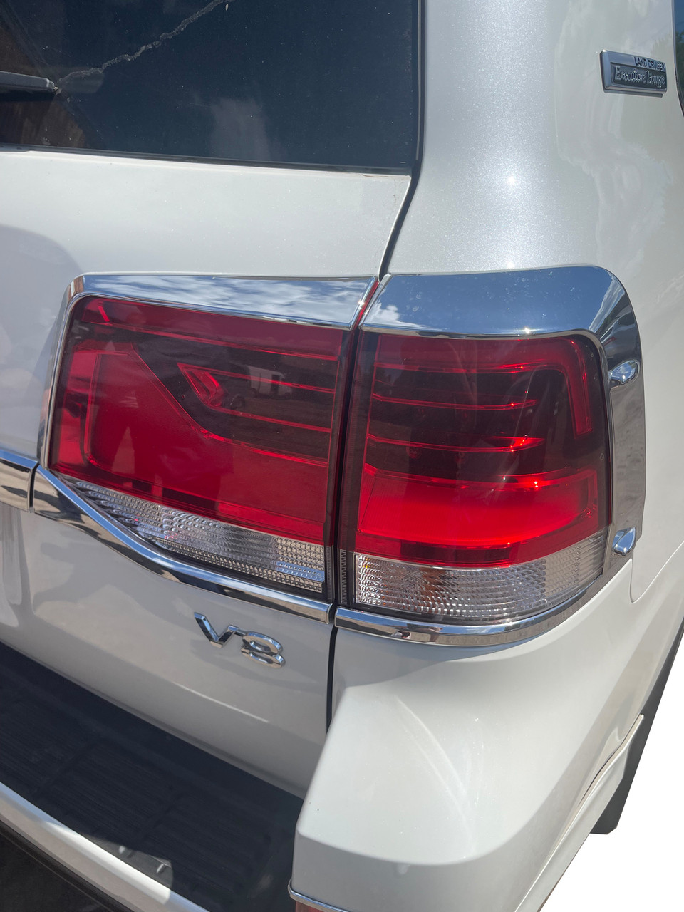 Хром накладки на стопи (2015-2024, 4 част, пласт) для Toyota Land Cruiser 200, фото 1