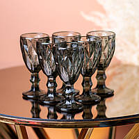 Чарка для горілки на ніжці стопка 50 мл набір чарок 6 шт Сірий