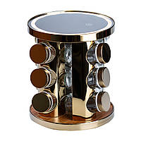 Набір для спецій 12 предметів на круглій підставці з LED-підсвічуванням HP15284