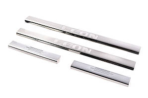 Накладки на пороги Carmos V1 (4 шт, нерж) для Seat Leon 2013-2020 рр