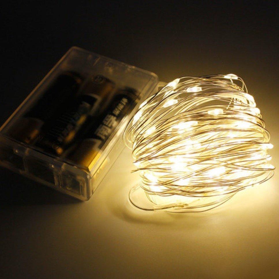 Гірлянда дріт світлодіодний для дому 10 метрів+ батарейки, фото 1