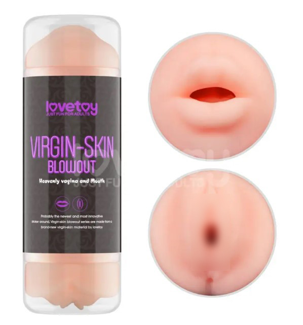 Мастурбатор для чоловіків Virgin-skin Blowout Double Side Stroker Vagina and Mouth, фото 1
