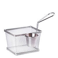 Кошик для фритюрниці з нержавіючої сталі з ємністю для соусу 9,5×19 см