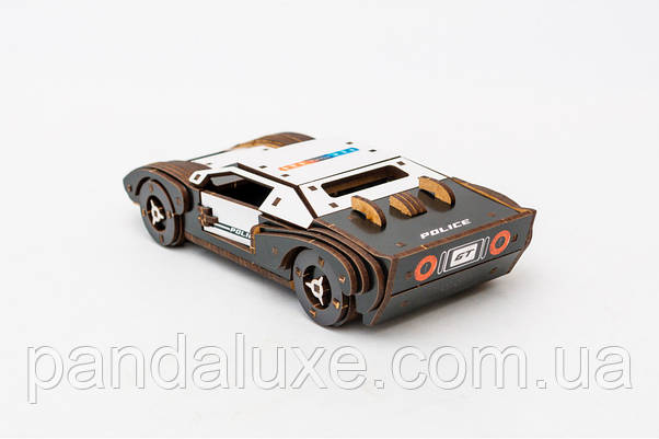 Дерев'яний 3D конструктор гоночне авто Fast car Gt, модель 164 деталей, фото 3