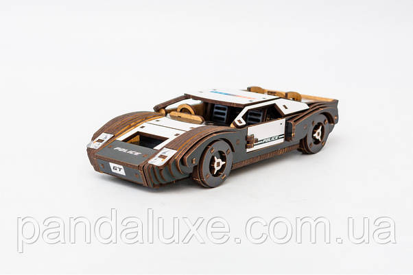 Дерев'яний 3D конструктор гоночне авто Fast car Gt, модель 164 деталей, фото 5