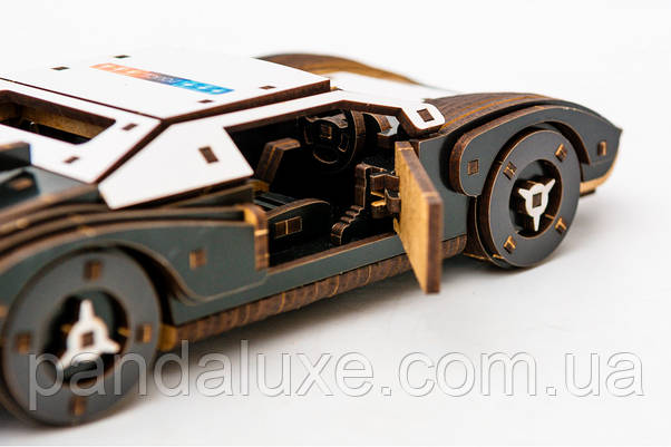 Дерев'яний 3D конструктор гоночне авто Fast car Gt, модель 164 деталей, фото 6