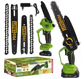 Акумуляторна ланцюгова пила Procraft PKA44 (2 шини + 2 ланцюги)
