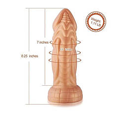 Силиконовый дилдо Hismith Slightly Curved Silicone Dildo Monster Series, фото 3