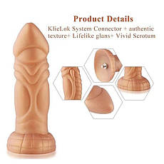 Силиконовый дилдо Hismith Slightly Curved Silicone Dildo Monster Series, фото 4