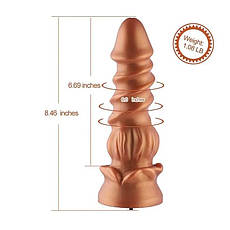 Силіконовий дилдо Hismith Spiral Grain Silicone Dildo Monster Series, фото 3