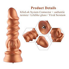Силіконовий дилдо Hismith Spiral Grain Silicone Dildo Monster Series, фото 4
