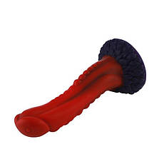 Силиконовый дилдо Hismith 8.35" Curved Silicone Dildo Red Monster Series, фото 3