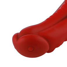 Силиконовый дилдо Hismith 8.35" Curved Silicone Dildo Red Monster Series, фото 4