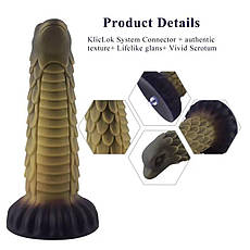 Силіконовий дилдо Hismith 8.5" Squama Beast Silicone Dildo Monster Series, фото 3