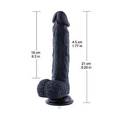 Силіконовий дилдо Hismith 8.3" Silicone Dildo Black, фото 3