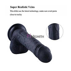 Силіконовий дилдо Hismith 8.3" Silicone Dildo Black, фото 4