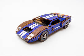 Дерев'яний 3D конструктор гоночне авто Fast car Gt, модель 164 деталей