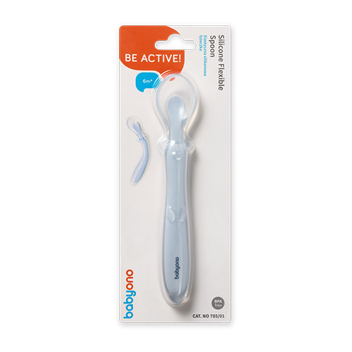 Ложечка силіконова еластична блакитна BabyOno (5901435414279)