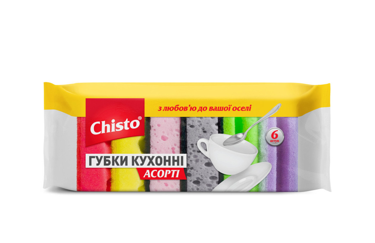 Chisto Губка кухонна 2+2+2шт Асорті, фото 1