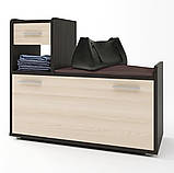 Тумба для взуття з м'яким сидінням Тандем (ліва) Дуб сонома, Трюфель (90х38х74 см) Еверест, фото 3