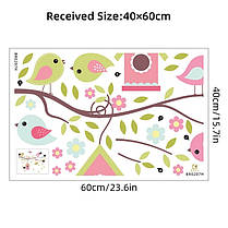 Наклейка BRUP на стіну Pretty birds Пташки біля будиночка (лист 40 х 60 см) Б77-3, фото 3