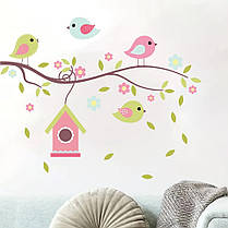 Наклейка BRUP на стіну Pretty birds Пташки біля будиночка (лист 40 х 60 см) Б77-3, фото 6