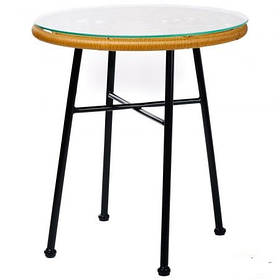 Стіл Jamaica ротанг латте/чорний