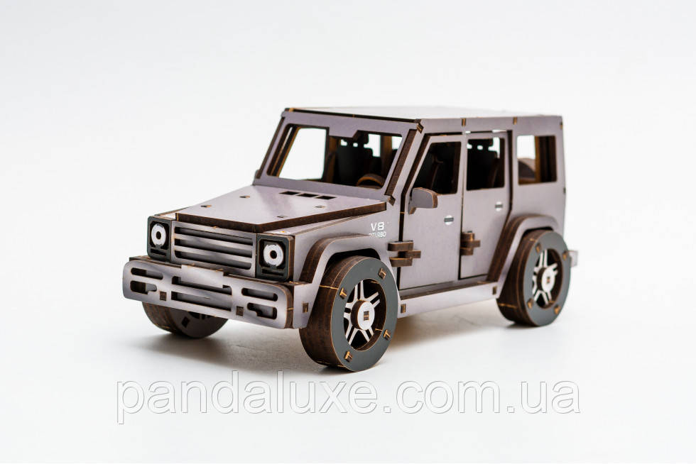 Дерев'яний 3D конструктор авто Gelandewagen Гелендваген, модель 109 деталей, фото 1
