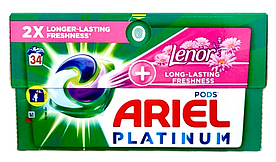 Капсули для прання Ariel PLATINUM PODS + Touch of Lenor, 34 шт