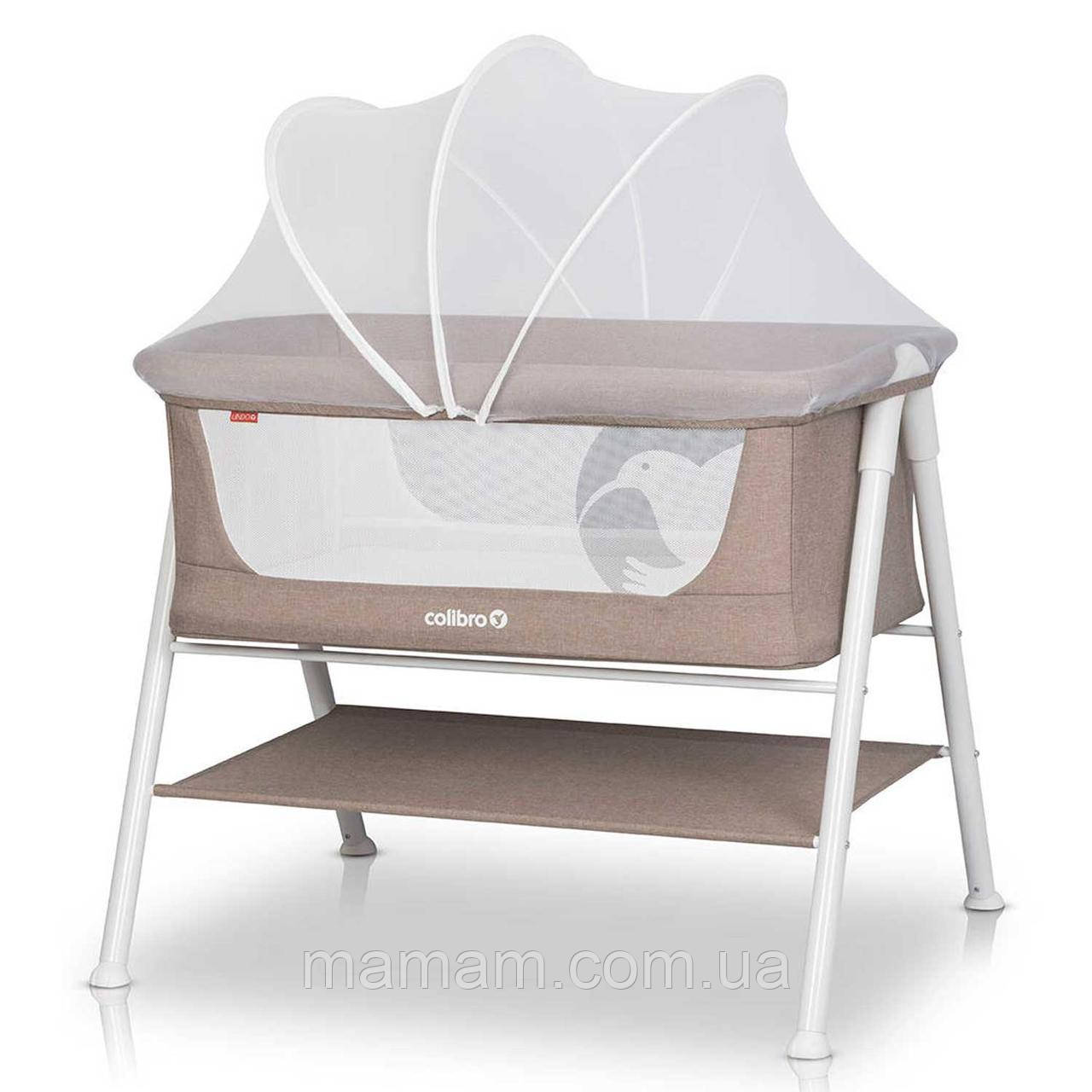 Переносне дитяче ліжечко Colibro Lindo з матрацом та москітною сіткою Natural, фото 1