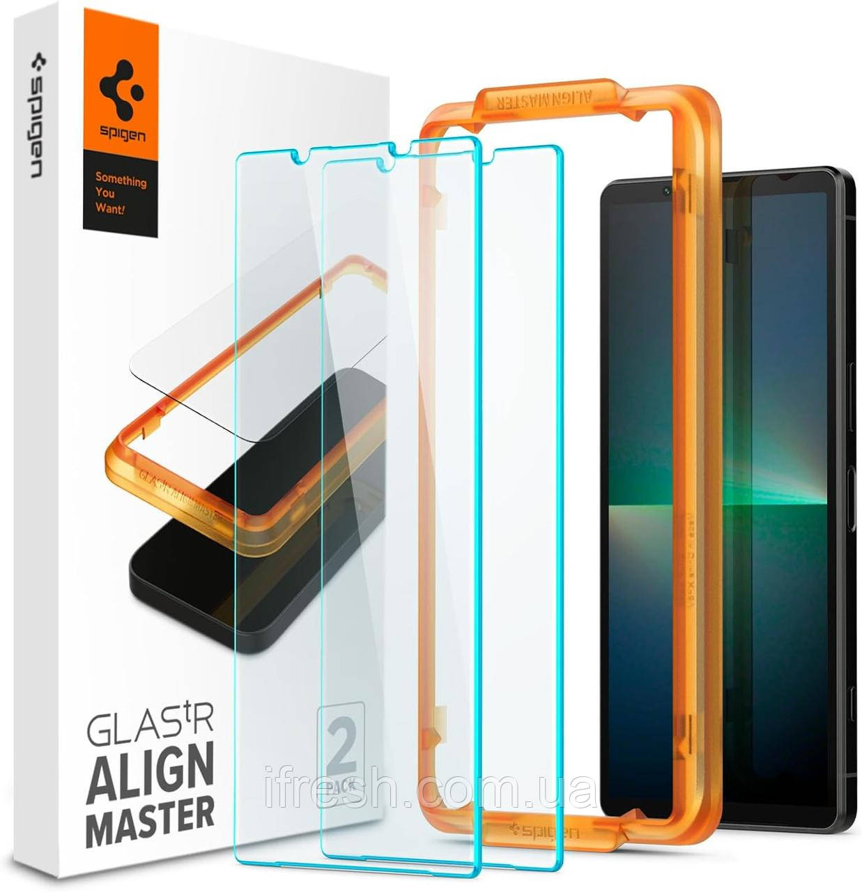 Захисне скло Spigen для Sony Xperia 5 V - Alignmaster (2шт), Clear (AGL07137)