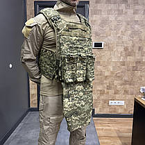 Підсумок з балістичним пакетом 1 класу, фартух напашник для плитоноски, розмір L, Піксель, Cordura 1000D, фото 6