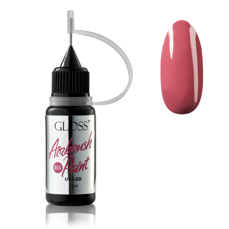 Фарба для аерографа GLOSS Airbrush Paint 033 рожево-бордовий, 12 мл