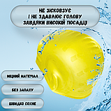 Шапочка для плавання для басейну купання з вушками жіноча силіконова чоловіча Hechpro жовтий (HP268), фото 4