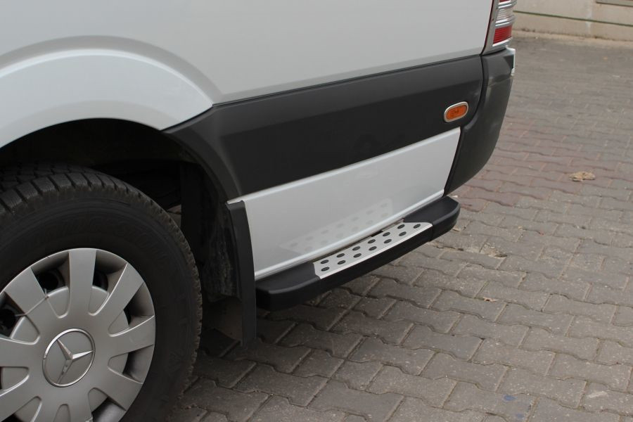 Бокові пороги DOT-Line за колесом (2 шт., Алюм.) Довга база для Volkswagen LT 1996-2006 рр, фото 1