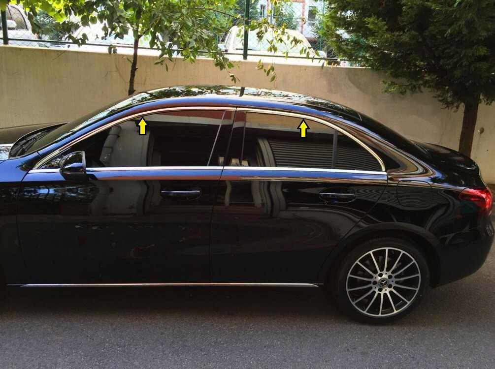 Верхня окантовка вікон (4 шт, нерж) для Mercedes A-сlass W177 2018-2024 рр