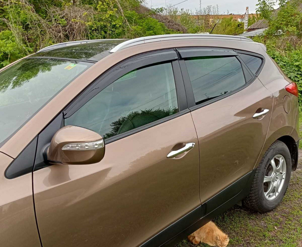 Вітровики (4 шт., Sunplex Sport) для Hyundai IX-35 2010-2015рр, фото 1