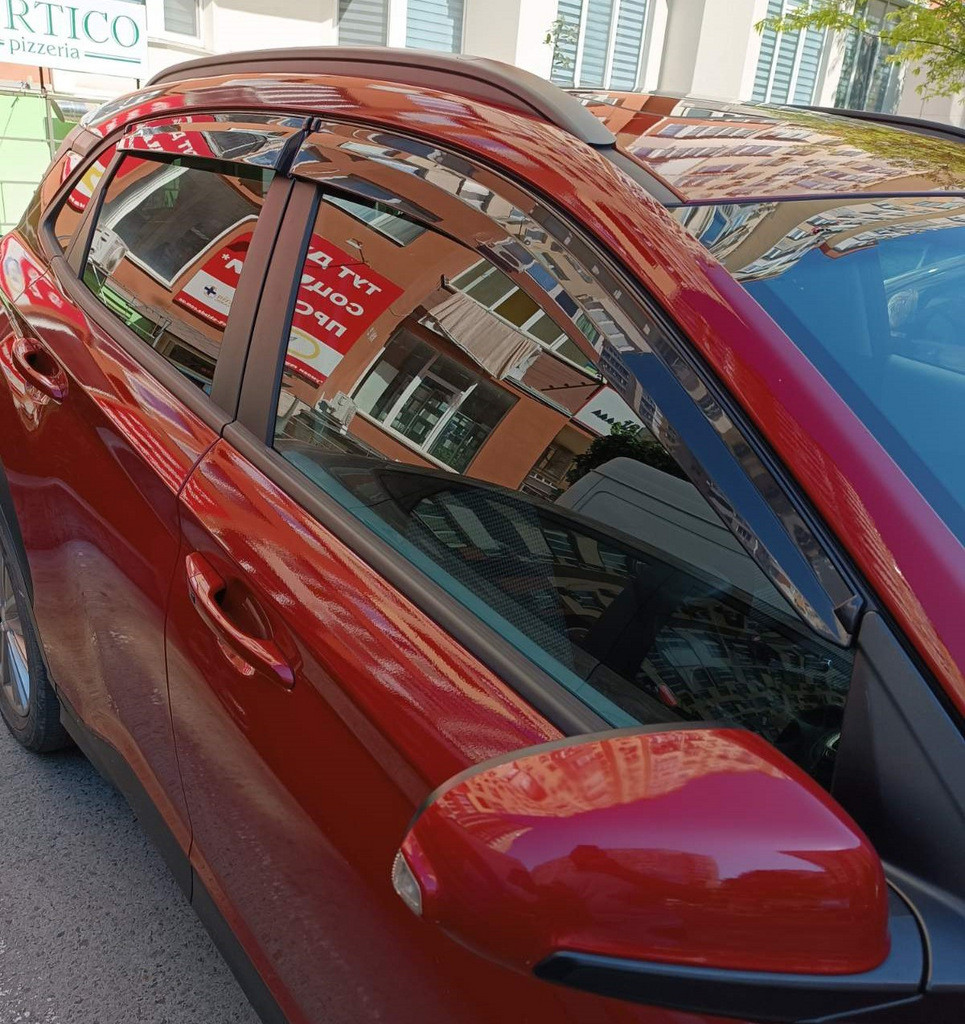 Вітровики (4 шт., Sunplex Sport) для Hyundai Kona 2017-2023 рр, фото 1