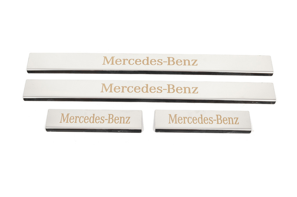 Накладки на пороги Carmos (4 шт, нерж) для Mercedes C-class W204 2007-2015рр