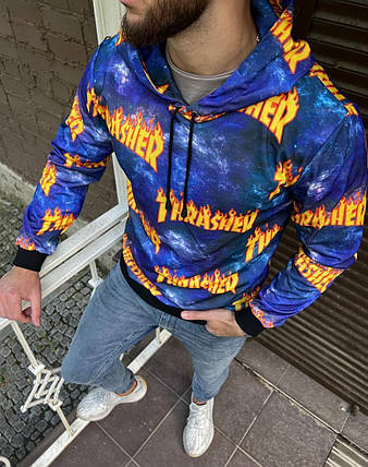 Стильне синє худі THRASHER, фото 3